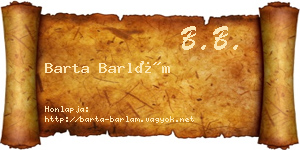 Barta Barlám névjegykártya